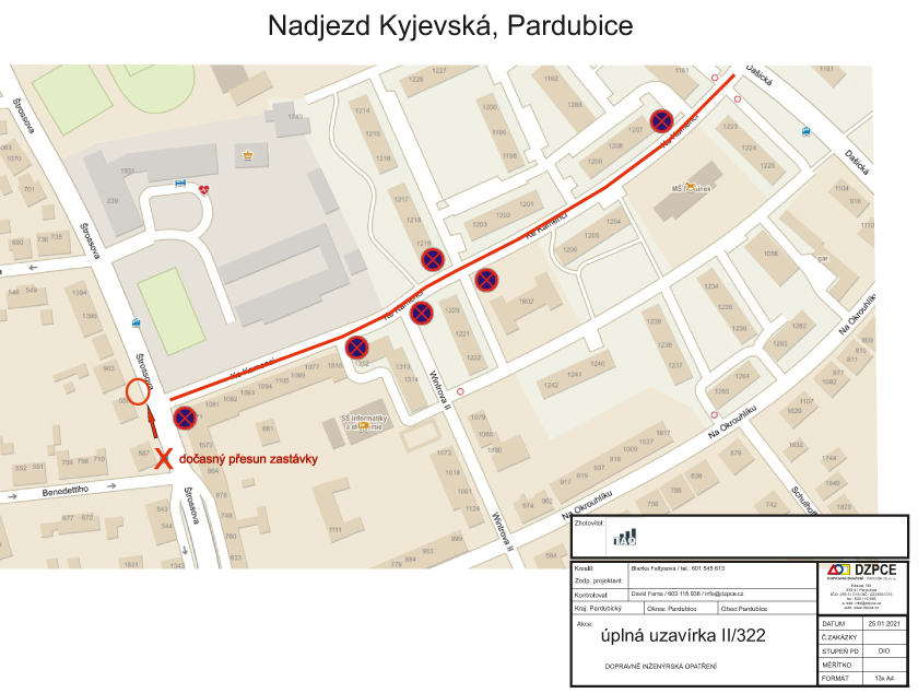 Rekonstrukce nadjezdu u Nemocnice - Kyjevská - DOPRAVA dokumentace