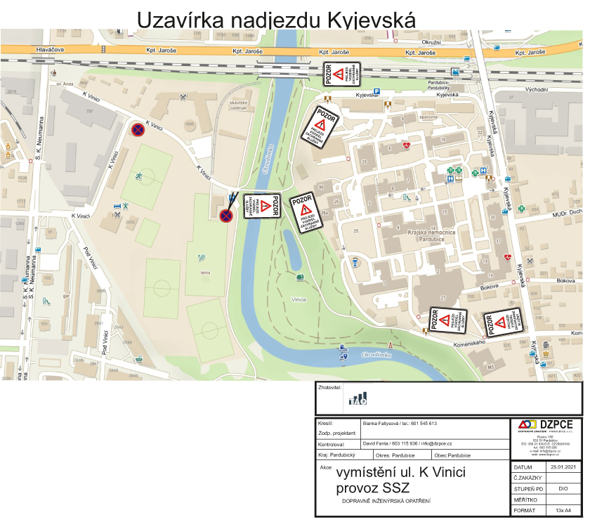 Rekonstrukce nadjezdu u Nemocnice - Kyjevská - DOPRAVA dokumentace